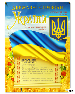 Плакат для школи "Державні символи України"