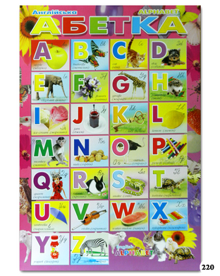 Шкільний плакат "Англійський алфавіт"