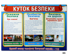 Навчальний плакат "Куток безпеки"
