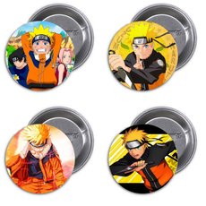 Значки аниме "Наруто" Naruto - набор 4 шт.