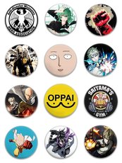 Значки аниме "One Punch Man" - набор 12 шт.