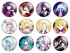 Значки аниме "Date A Live" (Рандеву с жизнью) - набор 12 шт.