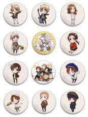 Значки аніме "Hetalia: Axis Powers" (Геталія: Ось сил) - набір 12 шт.
