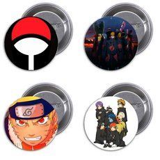 Значки аніме "Наруто" Naruto - набір 4 шт.
