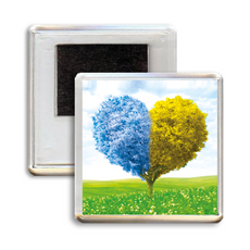 Сувенирный магнит на холодильник "Блакитно-жовте дерево"