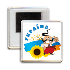 Сувенирный магнит на холодильник "УКРАЇНА - козак"