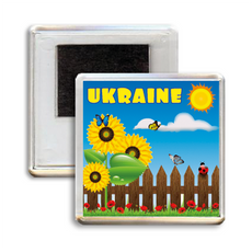 Сувенирный магнит на холодильник "UKRAINE - УКРАЇНА"