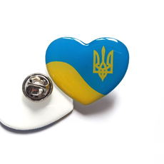 Значок "Сердце, флаг и герб Украины"