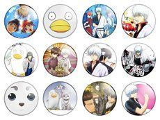 Значки аніме "Gintama" (Гінтама) - набір 12 шт.